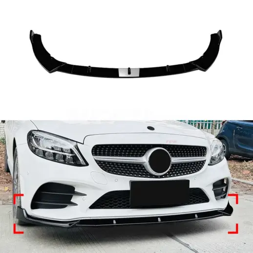 Front Splitter For Mercedes C Class A205/C205/S205/W205 Facelift AMG Line & C43 AMG Only – AMG Look, Gloss Black