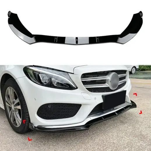 Front Splitter For Mercedes C Class A205/C205/S205/W205 Pre-Facelift AMG Line & C450 AMG Only – AMG Look, Gloss Black