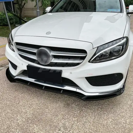 Front Splitter For Mercedes C Class A205/C205/S205/W205 Pre-Facelift AMG Line & C450 AMG Only – AMG Look, Gloss Black