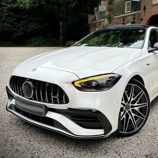 Front Splitter For Mercedes C Class S206/W206 AMG Line & C43 AMG Only – AMG Look, Gloss Black