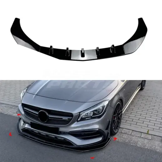 Front Splitter For Mercedes CLA Class C117/X117 Facelift CLA45 AMG Only – CLA45 AMG Look, Gloss Black