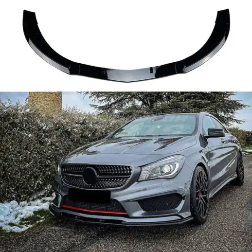 Front Splitter For Mercedes CLA Class C117/X117 Pre-Facelift CLA45 AMG Only – AMG Look, Gloss Black
