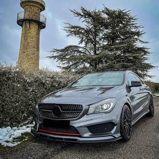 Front Splitter For Mercedes CLA Class C117/X117 Pre-Facelift CLA45 AMG Only – AMG Look, Gloss Black