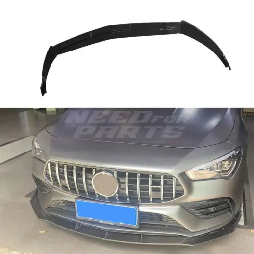 Front Splitter For Mercedes CLA Class C118/X118 Pre-Facelift AMG Line & CLA35 AMG Only – Sport Look, Gloss Black