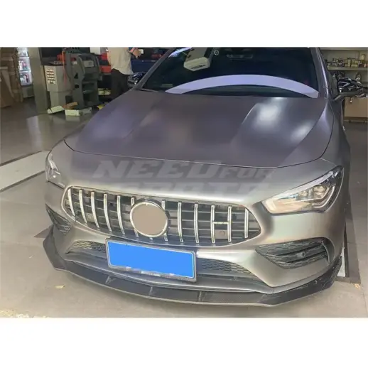 Front Splitter For Mercedes CLA Class C118/X118 Pre-Facelift AMG Line & CLA35 AMG Only – Sport Look, Gloss Black
