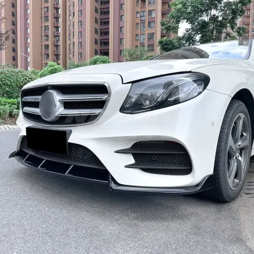 Front Splitter For Mercedes E Class C238/W213 Pre-Facelift AMG Line & E43 AMG & E53 AMG Only – Racing Look, Gloss Black