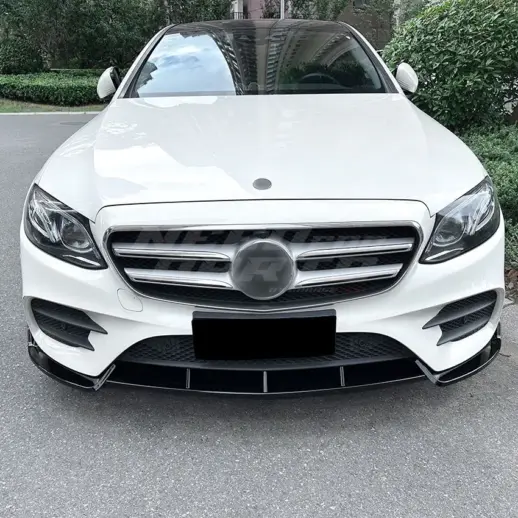 Front Splitter For Mercedes E Class C238/W213 Pre-Facelift AMG Line & E43 AMG & E53 AMG Only – Racing Look, Gloss Black