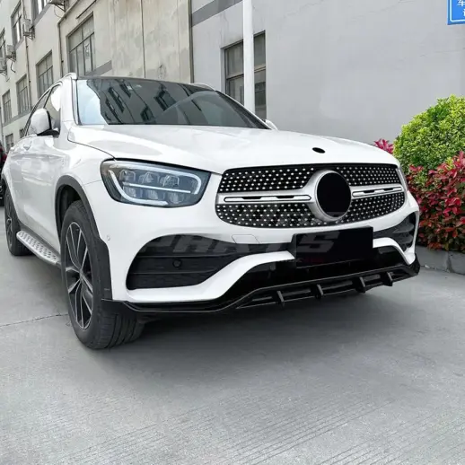 Front Splitter For Mercedes GLC Class C253/X253 Facelift AMG Line & GLC43 AMG Only – Sport Look, Gloss Black