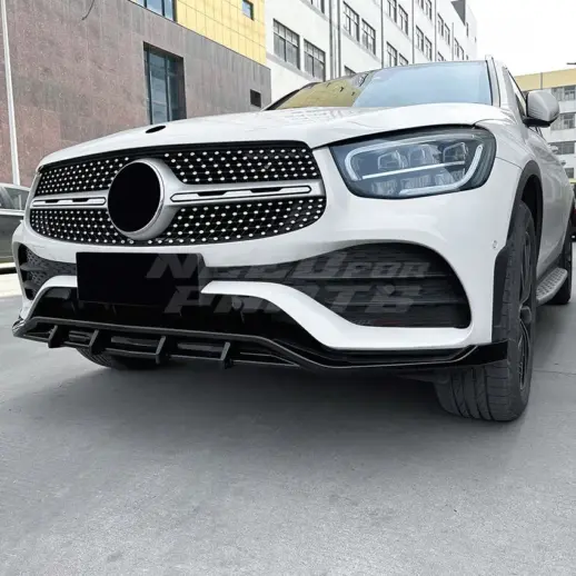 Front Splitter For Mercedes GLC Class C253/X253 Facelift AMG Line & GLC43 AMG Only – Sport Look, Gloss Black