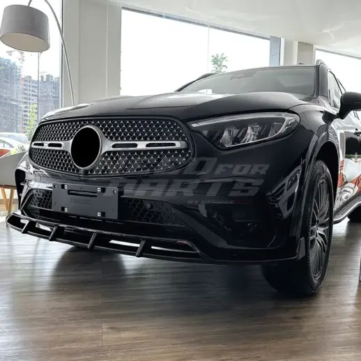 Front Splitter For Mercedes GLC Class C254/X254 AMG Line & GLC43 AMG Only – Racing Look, Gloss Black