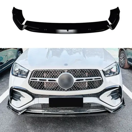 Front Splitter For Mercedes GLE Class C167/W167 Facelift AMG Line & GLE53 AMG Only – Racing Look, Gloss Black