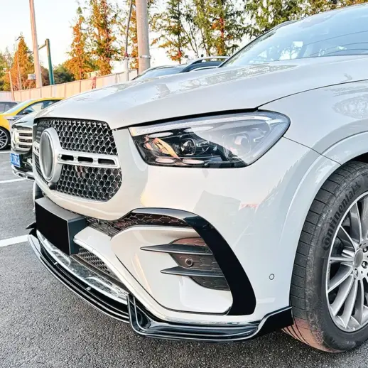 Front Splitter For Mercedes GLE Class C167/W167 Facelift AMG Line & GLE53 AMG Only – Racing Look, Gloss Black