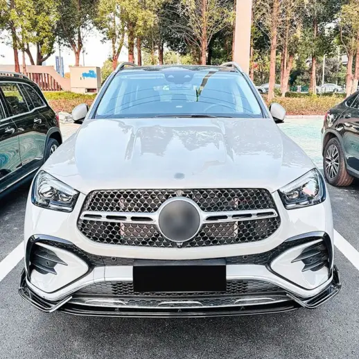 Front Splitter For Mercedes GLE Class C167/W167 Facelift AMG Line & GLE53 AMG Only – Racing Look, Gloss Black