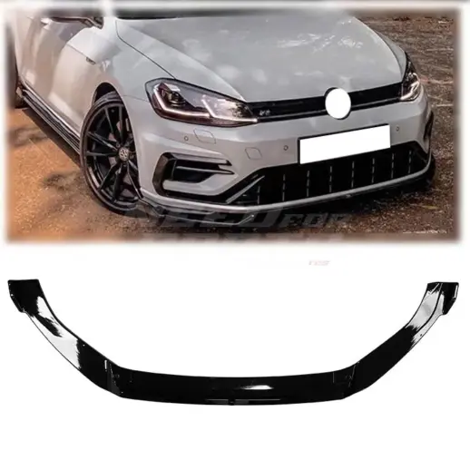 Front Splitter For Volkswagen Golf 7 (Hatchback) (2013-2017) GTD & GTI Only – Sport Look, Gloss Black