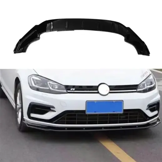 Front Splitter For Volkswagen Golf 7.5 (Hatchback) (2017-2021) Facelift R & R Line Only – Sport Look, Gloss Black