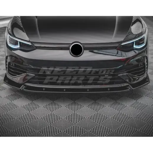Front Splitter For Volkswagen Golf 8 (Hatchback) (2020-2024) R Line & GTD & GTE & GTI Only – Racing Look, Gloss Black
