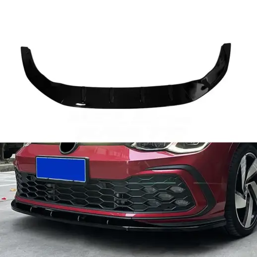Front Splitter For Volkswagen Golf 8 (Hatchback) (2020-2024) R Line & GTD & GTE & GTI Only – Sport Look, Gloss Black