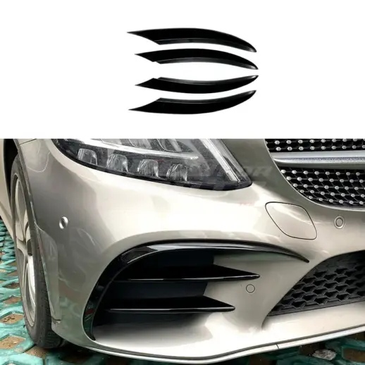 Front Vents Covers For Mercedes C Class A205/C205/S205/W205 Facelift AMG Line & C43 AMG Only – Racing Look, Gloss Black