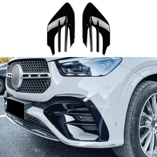 Front Vents Covers For Mercedes GLE Class C167/W167 Facelift AMG Line & GLE53 AMG Only – Racing Look, Gloss Black