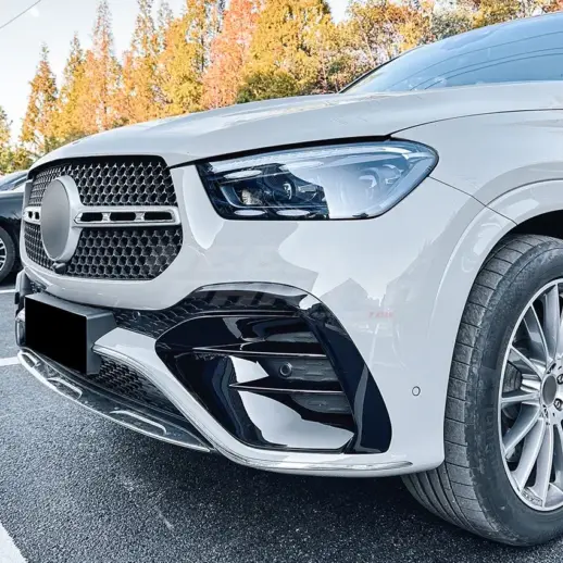 Front Vents Covers For Mercedes GLE Class C167/W167 Facelift AMG Line & GLE53 AMG Only – Racing Look, Gloss Black