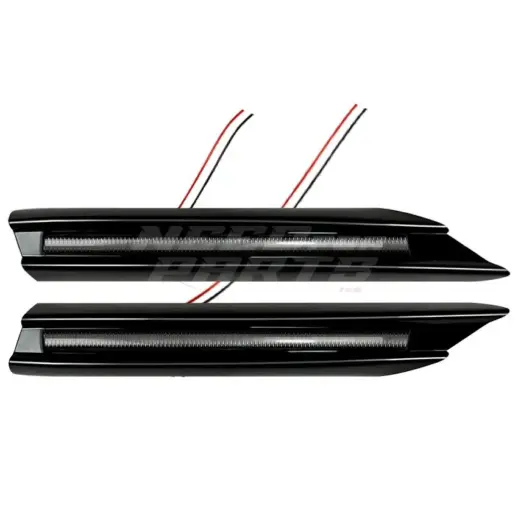 Front Vents Covers With LED For Mercedes C Class S206/W206 AMG Line & C43 AMG Only – Racing Look, Gloss Black