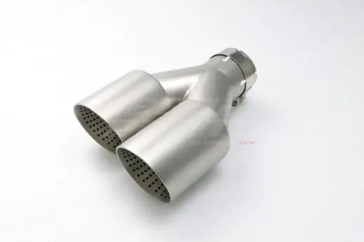 Frosted Silver AK Look Dual Left Exhaust Tips 101mm