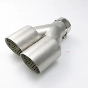 Frosted Silver AK Look Dual Exhaust Tips