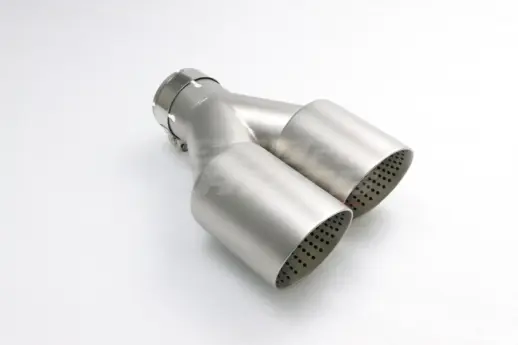 Frosted Silver AK Look Dual Right Exhaust Tips 101mm