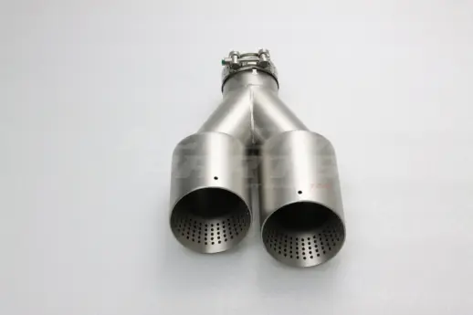 Frosted Silver AK Look Dual Right Exhaust Tips 101mm