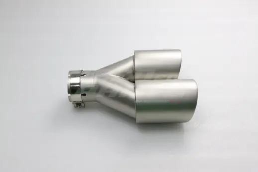 Frosted Silver AK Look Dual Right Exhaust Tips 101mm