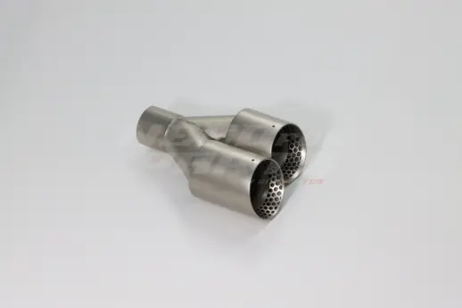 Frosted Silver Dual Left Exhaust Tips 101mm