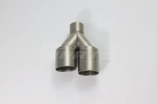 Frosted Silver Dual Left Exhaust Tips 101mm