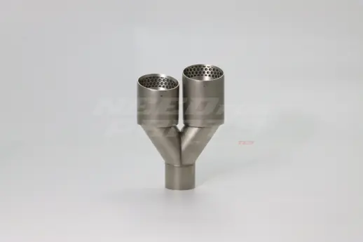 Frosted Silver Dual Left Exhaust Tips 101mm