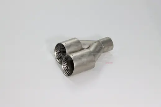 Frosted Silver Dual Right Exhaust Tips 101mm