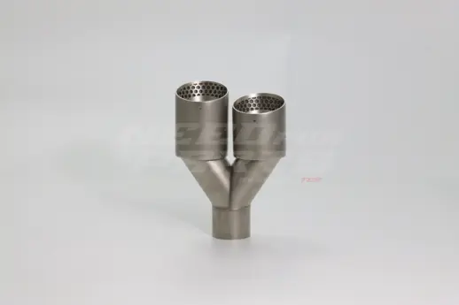 Frosted Silver Dual Right Exhaust Tips 101mm