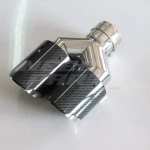 Glossy Carbon Dual Right Exhaust Tips 101mm
