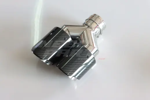 Glossy Carbon Dual Right Exhaust Tips 101mm