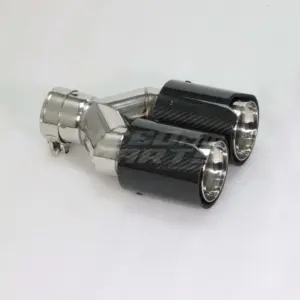 Glossy Carbon M Performance Look Dual Left Exhaust Tips 93mm