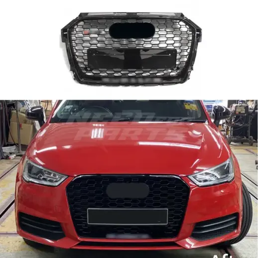 Grille For Audi A1/A1 S Line/S1 8X (Hatchback & Sportback) (2014-2018) Facelift – RS1 Look, Gloss Black
