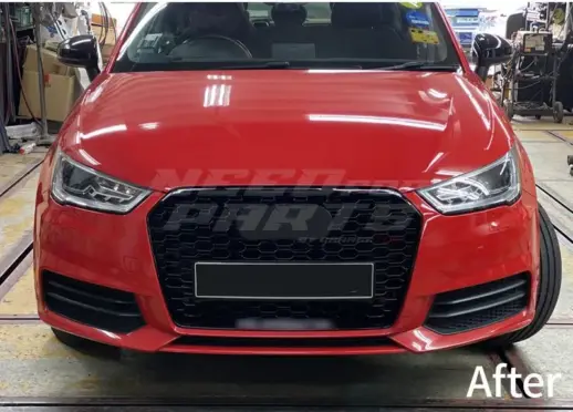 Grille For Audi A1/A1 S Line/S1 8X (Hatchback & Sportback) (2014-2018) Facelift – RS1 Look, Gloss Black