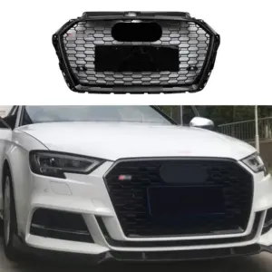 Grille Voor Audi A3 8V (Cabriolet & Hatchback & Sedan & Sportback) Facelift – RS3 Look, Hoogglans Zwart