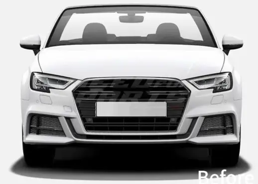 Grille For Audi A3/A3 S Line/S3 8V (Cabriolet & Hatchback & Sedan & Sportback) Facelift – RS3 Look, Gloss Black