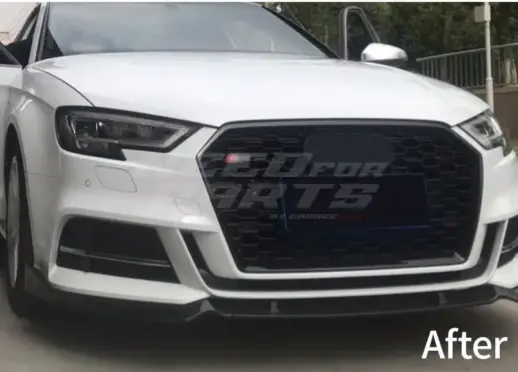 Grille For Audi A3/A3 S Line/S3 8V (Cabriolet & Hatchback & Sedan & Sportback) Facelift – RS3 Look, Gloss Black
