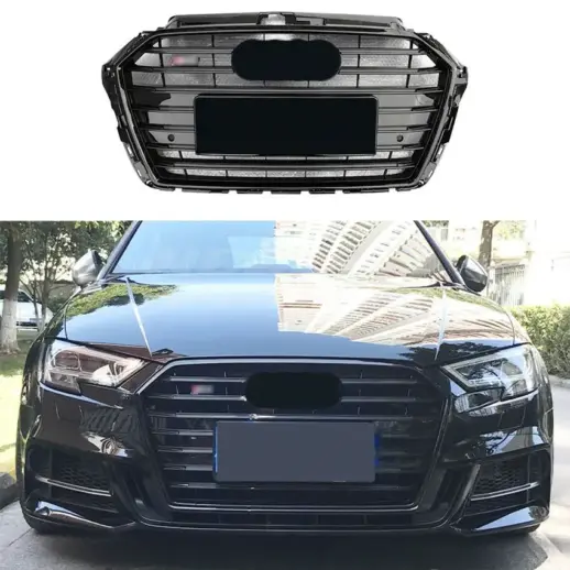 Grille For Audi A3/A3 S Line/S3 8V (Cabriolet & Hatchback & Sedan & Sportback) Facelift – S3 Look, Gloss Black