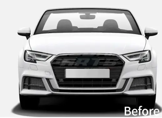 Grille For Audi A3/A3 S Line/S3 8V (Cabriolet & Hatchback & Sedan & Sportback) Facelift – S3 Look, Gloss Black
