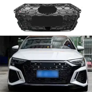 Grille Voor Audi A3/A3 S Line/S3 8Y (Sedan & Sportback) Pre-Facelift – RS3 Look, Hoogglans Zwart
