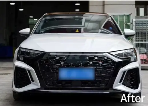 Grille For Audi A3/A3 S Line/S3 8Y (Sedan & Sportback) (2020-2024) Pre-Facelift – RS3 Look, Gloss Black