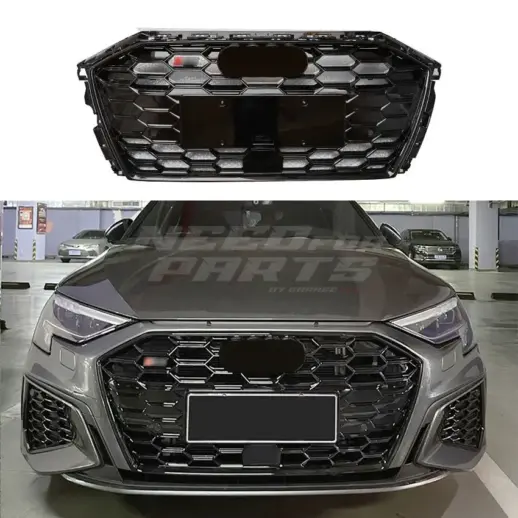 Grille For Audi A3/A3 S Line/S3 8Y (Sedan & Sportback) (2020-2024) Pre-Facelift – S3 Look, Gloss Black
