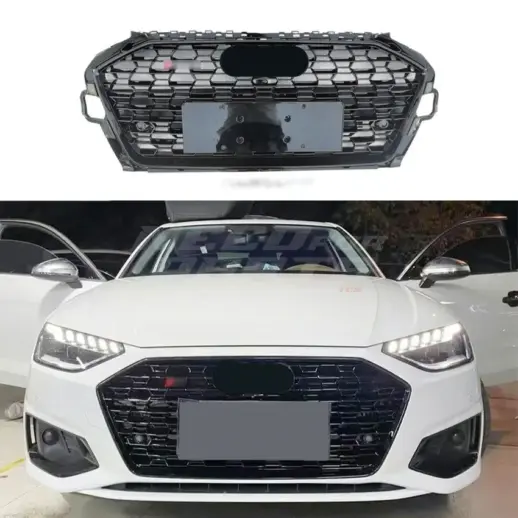 Grille For Audi A4/A4 S Line/S4 B9 (Avant & Sedan) (2019-present) – RS4 Look, Gloss Black