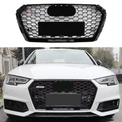 Grille For Audi A4/A4 S Line/S4 B9 (Avant & Sedan) – RS4 Look, Gloss Black